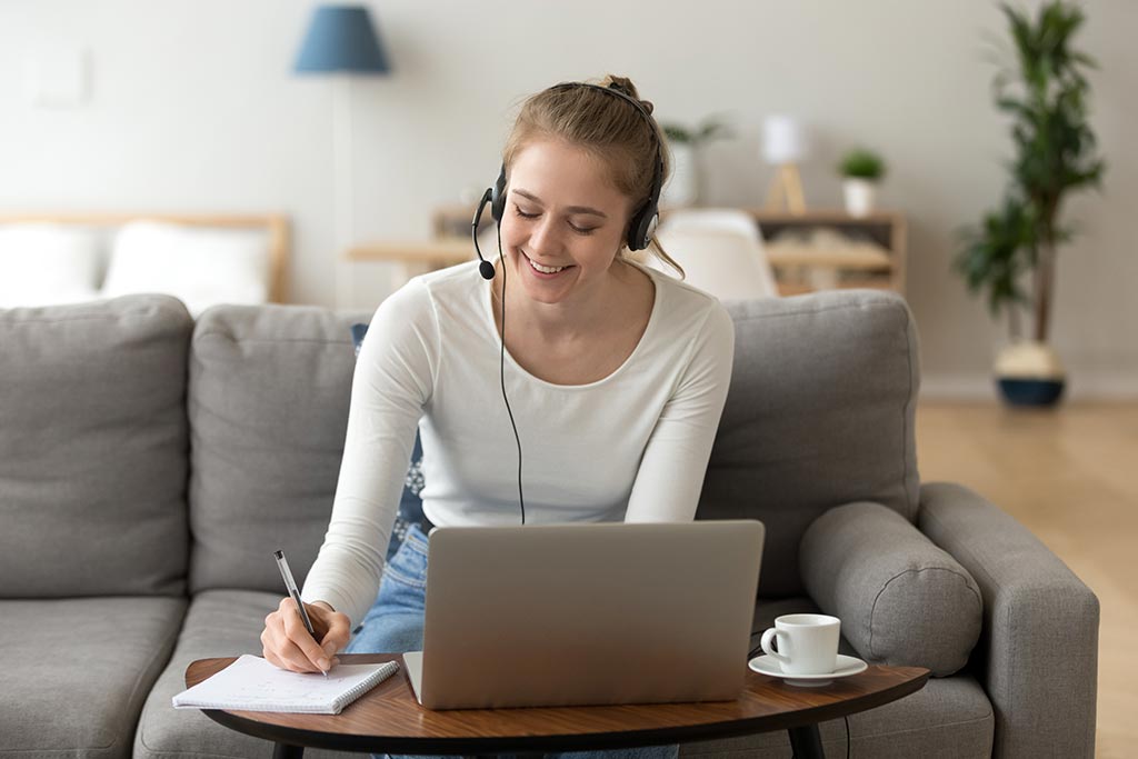 Girl with headset