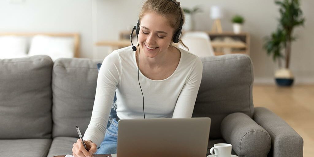 Girl with headset